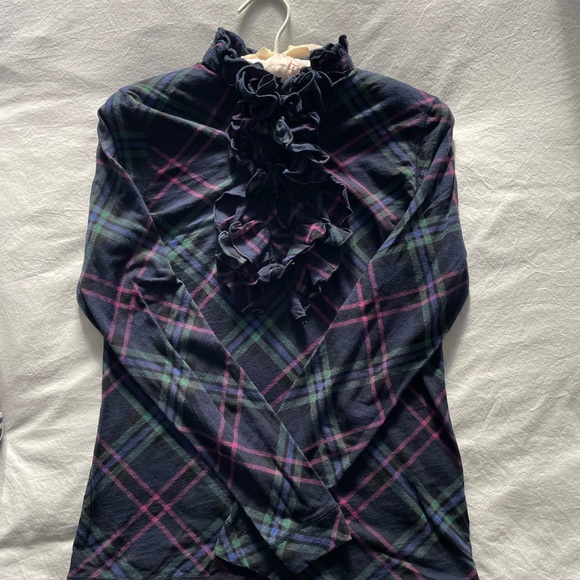 LRL Ralph Lauren Ruffled Plaid Top - Picture 4 of 5